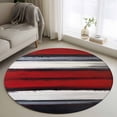 thumbnail image 1 of Red And Black Strip 3FT Round Area Rugs for Living Room 111 Classic Modern Art Abstract Ultra-Thin Non-Slip Round Rugs Machine Washable Low Pile Circle Carpet for Bedroom Kitchen Nursery, 1 of 9