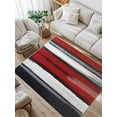 thumbnail image 1 of Red And Black Strip Area Rug for Bedroom 4x6 Ft Classic Modern Art Abstract Super Soft fuzzy Throw Rug Non-Slip Fluffy Plush Indoor Floor Carpet for Living Room Nursery Home Decor, 1 of 8