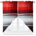 thumbnail image 1 of Red Black Strip Swag Curtain Valance for Windows, Gradient Geometric Window Treatments Short Swag Topper for Kitchen Windows Bathroom Bedroom, 36"x63", 1 of 8