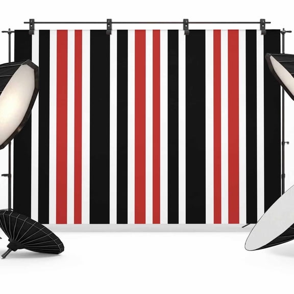 Red Black Stripe Backdrop for Photoshoot, Photography Photo Studio Background Wall Backdrop, Farmhouse Minimalist Striped Back Drop Banner Panel for Portraits Wedding Live Streaming Decor 10x8Ft