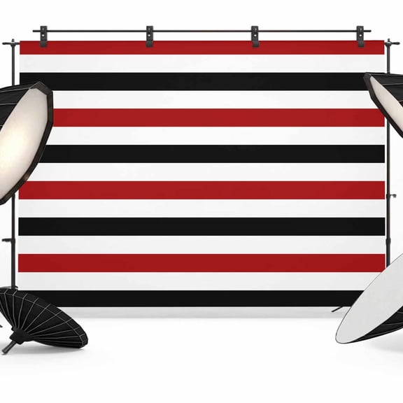 Red Black Stripe Backdrop for Photoshoot,Photography Photo Studio Background Wall Backdrop,Farmhouse Watercolor Modern Geometric Back Drop Banner Panel for Portraits Wedding Live Streaming 12x8Ft