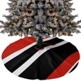 thumbnail image 1 of Red Black Stripe Christmas Tree Skirt 48 Inches, Geometric Simple Color Line Xmas Trees Skirt Mat Cover Decorations for Holiday Party Indoor Outdoor, 1 of 9