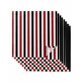 thumbnail image 1 of Red Black Stripe Cloth Napkins Set of 8 Reusable Dinner Napkins, Geometric White Vertical Striped Cocktail Napkin Washable Table Napkins for Wedding/Holiday Party/Baby Shower 20"x20", 1 of 7
