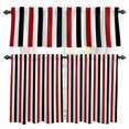 thumbnail image 1 of Red Black Stripe Kitchen Curtains Sets for Windows 24 Inch Length, Geometric White Vertical Striped Rod Pocket Window Treatments Tier Curtains and Valances Set for Bedroom/Bathroom, 1 of 8