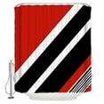 thumbnail image 1 of Red Black Stripe Shower Curtains for Bathroom Waterproof Fabric Bath Curtains Decor Bath Tub Curtain Geometric Simple Color Line Decorative Shower Curtain Sets with 12 Hooks, 72x72 Inch, 1 of 6