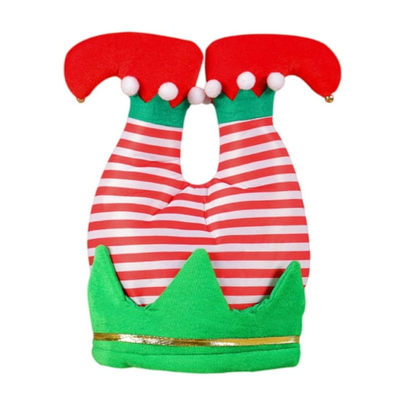 Red & Black Striped Santa Hat