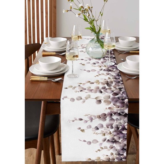 Red Black Striped Table Runner 13x72in Non-Slip Cotton Linen Table Runners, Classic Geometric Line Dresser Scarves TableRunner for Dinner Kitchen Dining Wedding Party