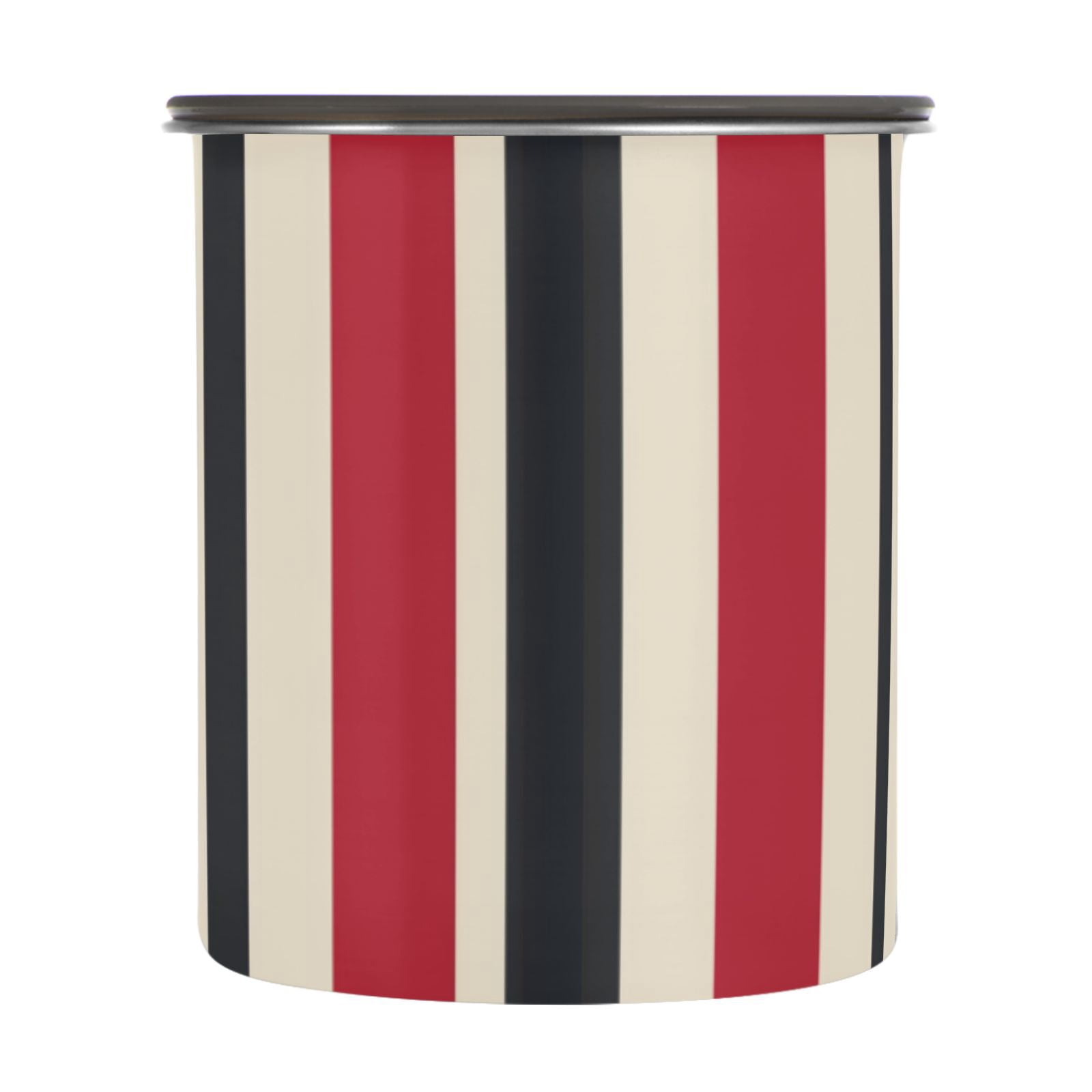 Red & Black Stripes Airtight Coffee Bean Canister 30oz Food Storage Containers with Lids For Gournd, Tea, Sugar, Flour, Rice, Cereal, Candy Cookie Jar