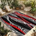 thumbnail image 1 of Red Black Stripes Outdoor Rug for Patio/Deck/Porch, Non-Slip Large Area Rug 4 x 6 Ft, Modern Gradient Abstract Lines Art Indoor Outdoor Rugs Washable Area Rugs, Reversible Camping Rug Carpet Runner, 1 of 8