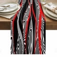 thumbnail image 1 of Red Black Stripes Table Runner - 36 Inch Long, Kitchen Dining Table Runner Dresser Scarves, Modern Gradient Abstract Lines Art Farmhouse Decor for Coffee Tables Wedding Party Banquet, 1 of 8
