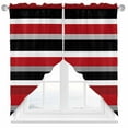 thumbnail image 1 of Red Black Swag Valances for Windows 2 Pack Grey Stripe Abstract Modern Geometric Striped Swag Kitchen Curtains 36 Inches Long Rod Pocket Short Window Treatment for Kitchen Bathroom 28"x36", 1 of 8