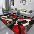 thumbnail image 1 of Red Black Swirl Rug Abstract Carpet for Living Room Large Bedroom ration Rug Light Luxury Sofa Coffe, 1 of 5