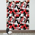 thumbnail image 1 of Red and Black Tapestry, Abstract Geometric Half Triangles Squares Maze Inspired Image, Wall Hanging for Bedroom Living Room Dorm Decor, 60W X 80L Inches, Charcoal Grey and White, by Ambesonne, 1 of 2