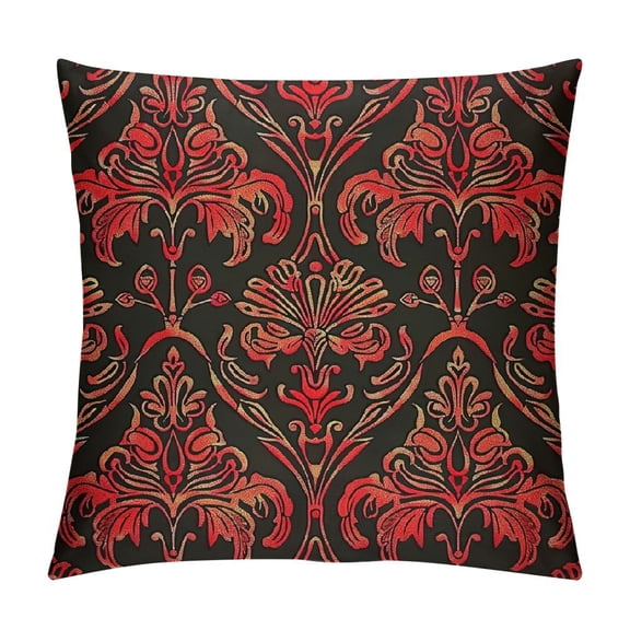 Red Black Throw Pillow Covers For Boys,Vintage Floral Pillow Covers Pillow Covers Hotel Bohemian Exotic Cushion Covers