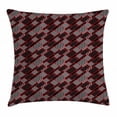 thumbnail image 1 of Red and Black Throw Pillow Cushion Cover, Geometric Rectangle Frames Retro Patterns Polka Dots and Houndstooth, Decorative Square Accent Pillow Case, 16 X 16 Inches, Black White Scarlet, by Ambesonne, 1 of 2