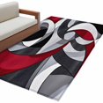 thumbnail image 1 of Red Black Twist Art Area&nbsp;Rug 2.7x5ft Abstract Modern Non-Slip&nbsp;Washable Square&nbsp;Rugs Soft Felt Indoor Floor Mat for Bedroom Kitchen Living Room Bathroom, 1 of 9