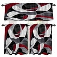 thumbnail image 1 of Red Black Twist Art Kitchen Curtains Valances and Tiers Set of 3 Classic Match Tier Curtains and Valance with Rod Pocket for Small Windows, 27.5"x36", 1 of 9