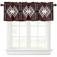 thumbnail image 1 of Red Black Valances for Windows Farmhouse Kitchen Curtains Valances Rod Pocket Valance Curtains for Kitchen Windows Southwest Geometric Aztec Farmhouse Tribal Window Valances for Bathroom 60"x18", 1 of 6