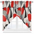 thumbnail image 1 of Red Black Visual Arts Swag Curtain Valance for Windows, Abstract Modern Art Window Treatments Short Swag Topper for Kitchen Windows Bathroom Bedroom, 36"x45", 1 of 8