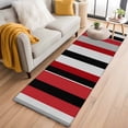thumbnail image 1 of Red Black Washable Runner Rugs 2'x6', Grey Striped Abstract Minimalist Vertical Stripes Low Pile Throw Entryway Rug Non-Slip Sturdy Edge Binding Carpet for Indoor Bedside Entrance Bedside, 1 of 9