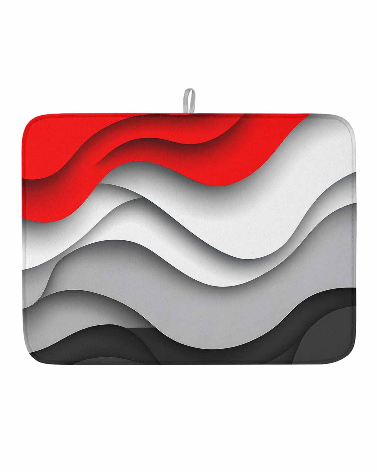 Mat Ripple Red Black Waves Dish Drying Mat 18x24 inch Abstract Water Ripple Modern ...