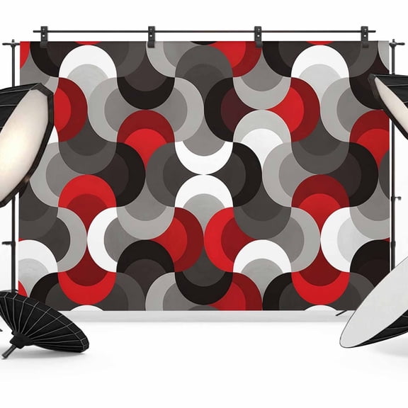 Red Black Wavy Photography Backdrop 7x5FT, Medieval Abstract White Grey Red Black Texture Photo Backdrops, Background for Photography Studio Photo Studio Background, Back Drop for Photoshoot