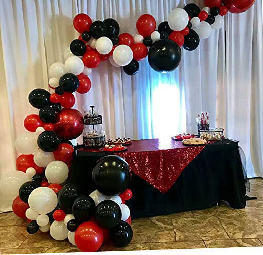 173 Ft Red Black and White Party Decorations Big Star Circle  Dots Backdrop Streamer Garland for Graduation Birthday Engagement Wedding  Bachelorette Baby Shower Casino Poker Pirate Theme Party Supplies : Home