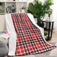 thumbnail image 1 of Red Black White Checkerboard Checkered Pattern Blanket,Comfortable Soft Lamb Wool Throw Blanket,All Season,Warm Lightweight Blankets for Sofa Bed Couch Living Room Chair,40"x50", 1 of 4