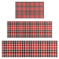 thumbnail image 1 of Red Black White Checkerboard Checkered Pattern Kitchen Rugs Sets Of 3,Kitchen Runner Rugs Non Skid Washable,Decorative Kitchen Floor Mats for Kitchen,Sink,Laundry,17"x30"+ 17"x47" + 17"x59", 1 of 6
