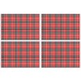 thumbnail image 1 of Red Black White Checkerboard Checkered Pattern Summer Placemats Table Placemats Set Of 4-Linen Kitchen Washable Placemats Table Mats 11.8"x17.7" Non-Slip Heat Resistant, 1 of 6