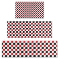 thumbnail image 1 of Red Black White Checkered Pattern Kitchen Rugs Sets Of 3,Kitchen Runner Rugs Non Skid Washable,Decorative Kitchen Floor Mats for Kitchen,Sink,Laundry,17"x30"+ 17"x47" + 17"x59", 1 of 6