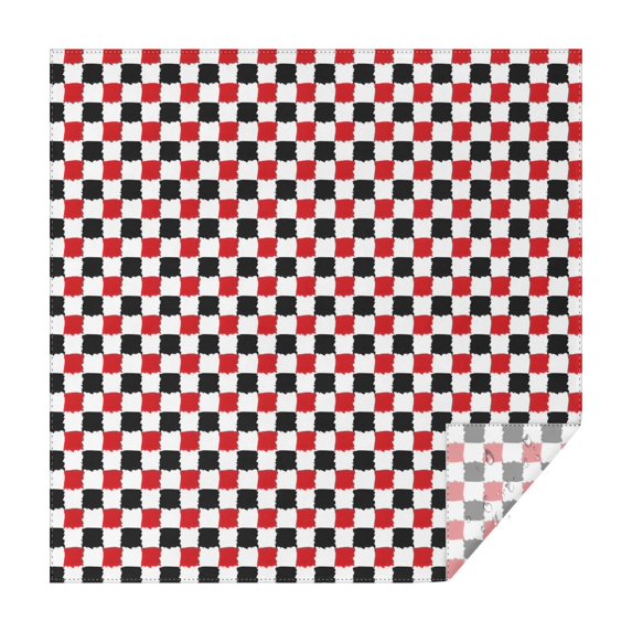Red Black White Checkered Pattern Square Tablecloth,Waterproof Square Table Cover,Wipeable Spillproof Washable Table Cover for Home Kitchen Party Decor 42"X42"(107x107cm)