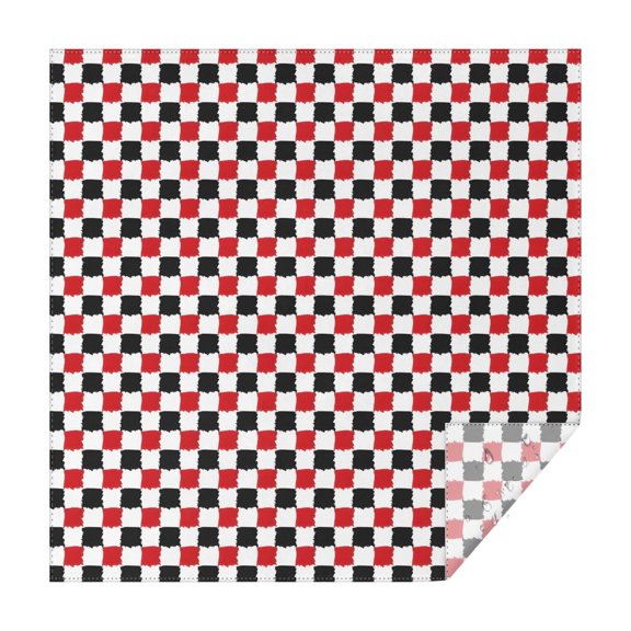 Red Black White Checkered Pattern Square Tablecloth,Waterproof Square Table Cover,Wipeable Spillproof Washable Table Cover for Home Kitchen Party Decor 60"x60"(152x152cm)
