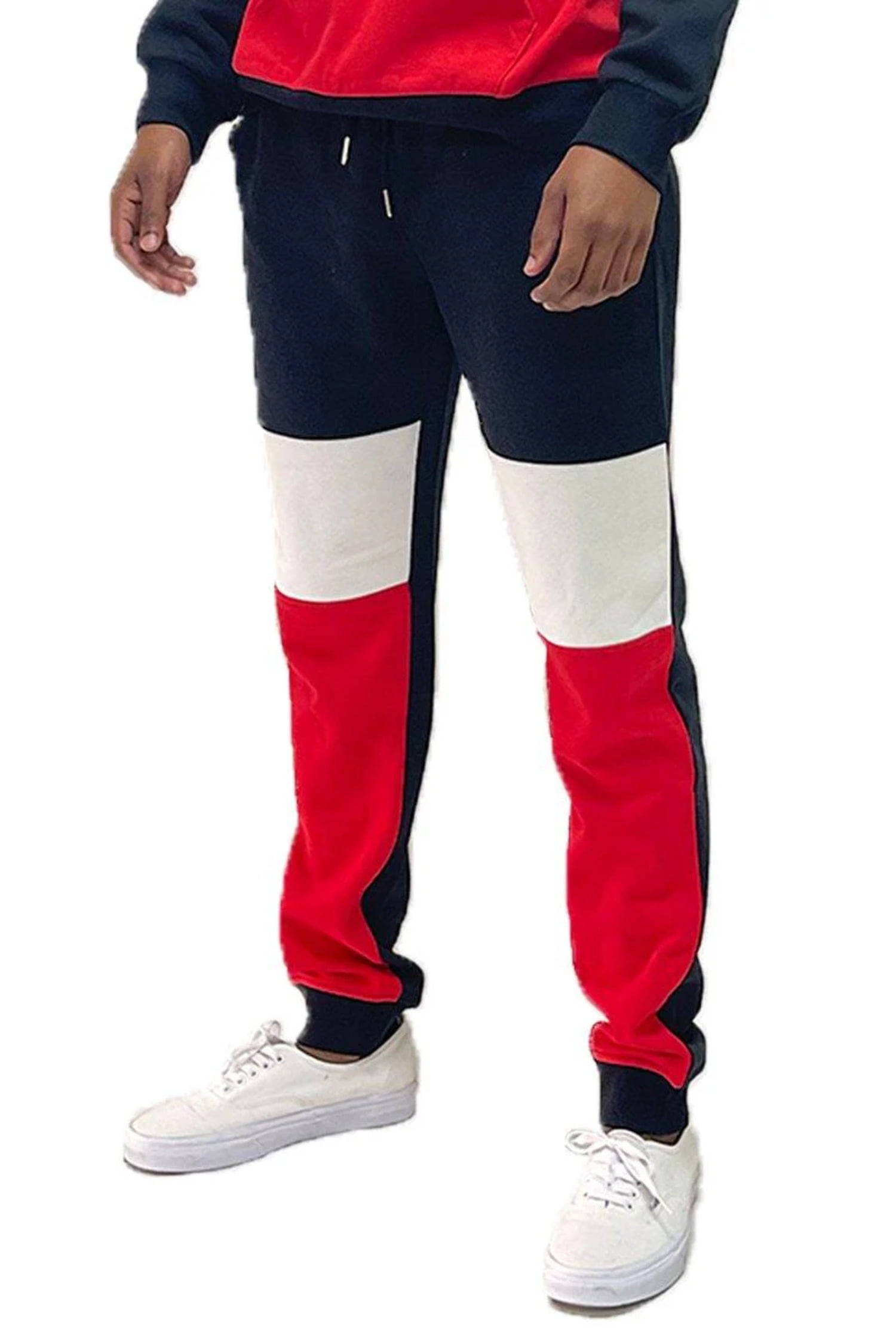 Red black and white joggers sale