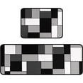 thumbnail image 1 of Red Black White Geometric Patterns Kitchen Rugs and Mats Set of 2,Modern Decoration Style Kitchen Mat Non-Slip Absorbent Mats for Sink Waterproof Runner Rug for Laundry Room 17x30+17x48inch, 1 of 6