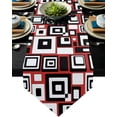thumbnail image 1 of Red Black White Stripes Geometric Modern Table Runner Wedding Party Table Decoration Centers Of Dining Table Tablecloth, 1 of 1
