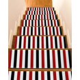 thumbnail image 1 of Red Black White Stripes Stair Treads Non Slip for Steps Minimalist Abstract Vertical Striped 4 Pcs Reusable Adhesive Stair Runner Mats for Dogs Elders Carpet Treads Rugs for Staircase 8x30 In, 1 of 7