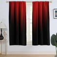 thumbnail image 1 of Red and Black Window Curtain Ombre Boho Pattern Simple Gradient Design Living Room Bedroom Window Drapes Treatment Fabric 1 Pair, 42" W x 63" L, Modern, 1 of 3