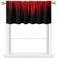 thumbnail image 1 of Red and Black Window Curtain Small Ombre Burgundy Boho Pattern Simple Gradient Design Fabric Living Room Bedroom Window Drape Treatment Valance, 52" W x 18" L, Modern, 1 of 6