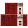thumbnail image 1 of Red Black Wool Effect Wildflowers Kitchen Mat & Runner Rug Set of 2, 1 of 5
