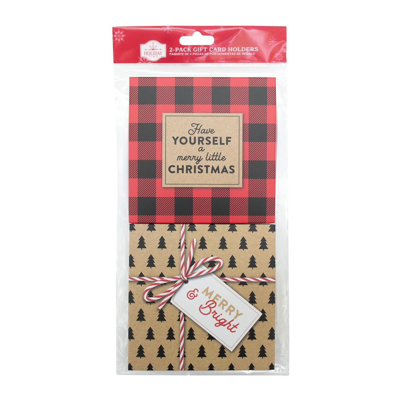 Red Black and PrintedKraft Paper Box Gift Card Holder (2Pack), by