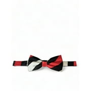 Red, Black and Silver Striped Bow Tie