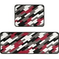 thumbnail image 1 of Red Black and White Grey Kitchen Rugs and Mats Washable Kitchen Floor Mat Set of 2 Non Slip Kitchen Rug Runner Red Decor, 1 of 5