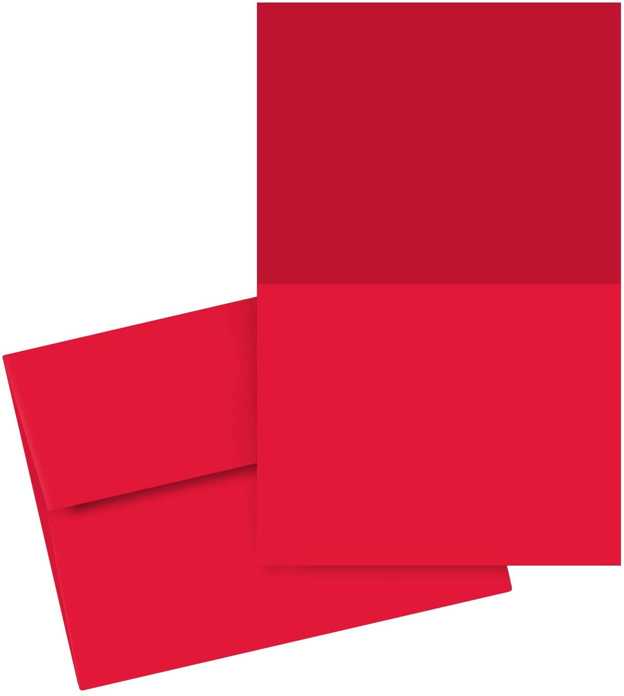 Red Blank 4 x 5.5 Greeting Cards with Red A2 Envelopes - 25 Cards & Envelopes