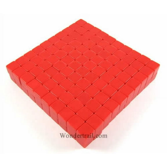 Red Blank Opaque Dice Counting Cubes D6 16mm (5/8in) Bulk Pack of 200 Koplow Games