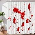 thumbnail image 1 of Red Blood Splatter Decor Shower Curtain Set,Abstract Black Art Spots Polyester Shower Curtain for Shower Stall Bathroom Waterproof with 12 plastic hooks 72x72 Inch, 1 of 6