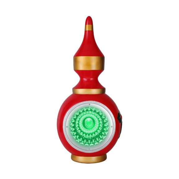 Red Blow Mold Reflector Christmas Porch Decoration Light Up Gourd Ornament Waterproof LED Green Light for Yard Garden