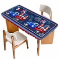 thumbnail image 1 of Red Blue 4th of July Table Cloths for 5 Foot Rectangle Tables, Independence Day Stars Gnomes Patio Waterproof Elastic Fitted Tablecloths, Washable Rectangular Table Cover for Camping, 1 of 8