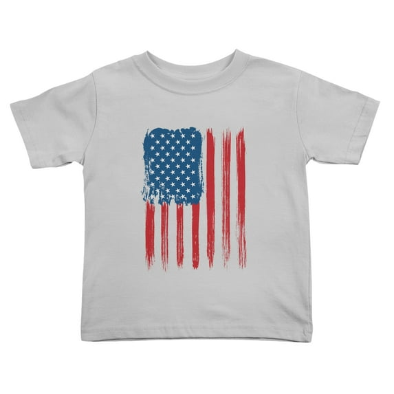 Red Blue American Flag Funny Toddler T Shirts for Boys Girls (Gray, Youth M)