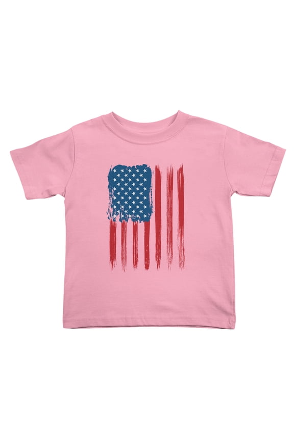 Red Blue American Flag Funny Toddler T Shirts for Boys Girls (Pink, Youth L)